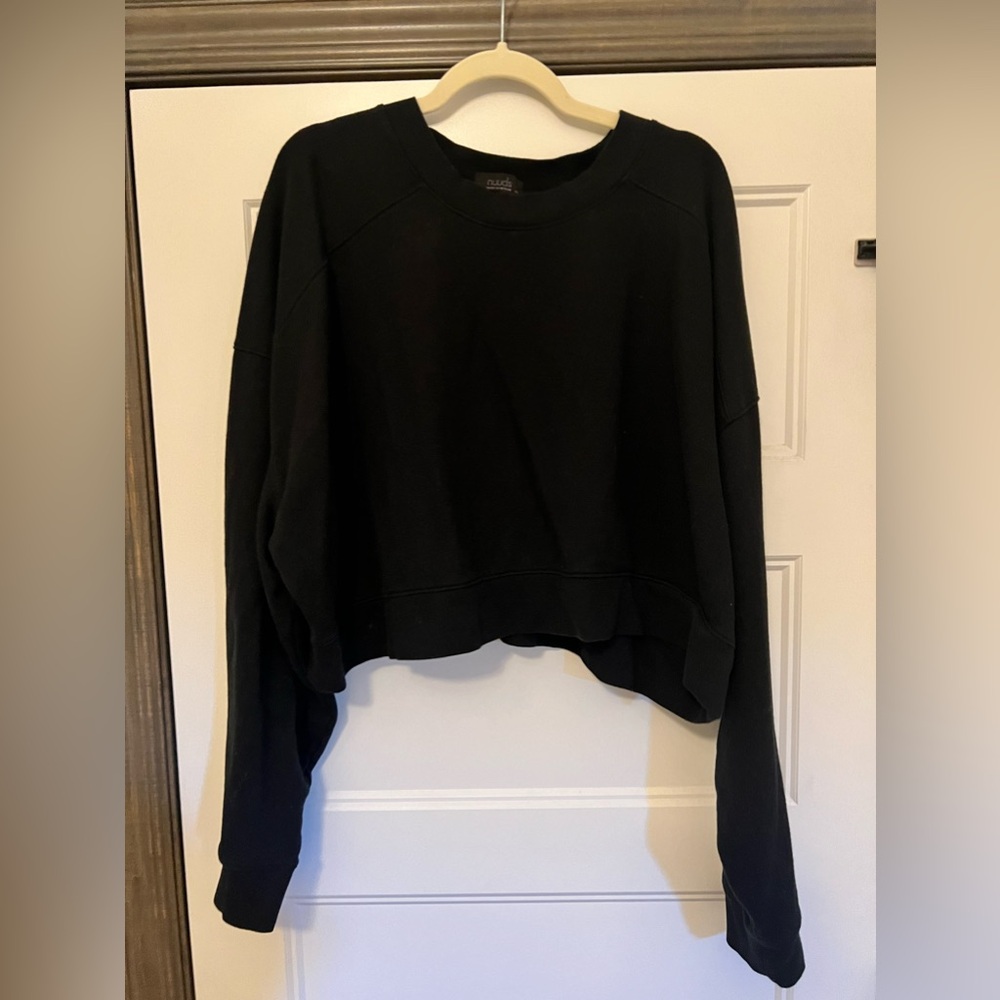 Nuuds cropped sweatshirt in black